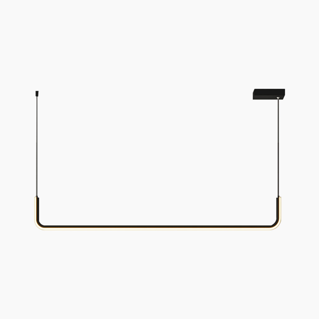 Chandelier Pendant Light Minimalist Metal Linear LED, Gold / Black