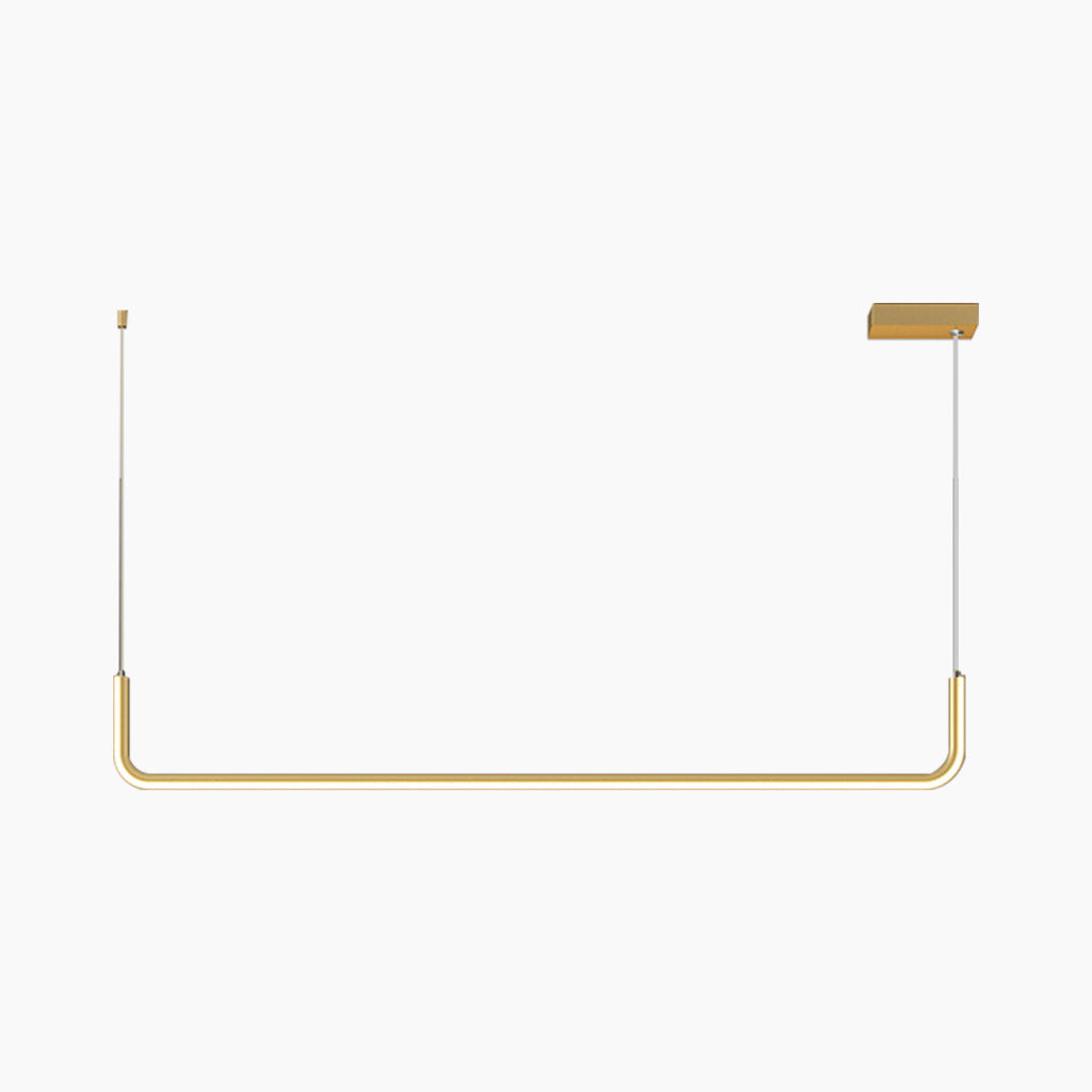 Chandelier Pendant Light Minimalist Metal Linear LED, Gold / Black