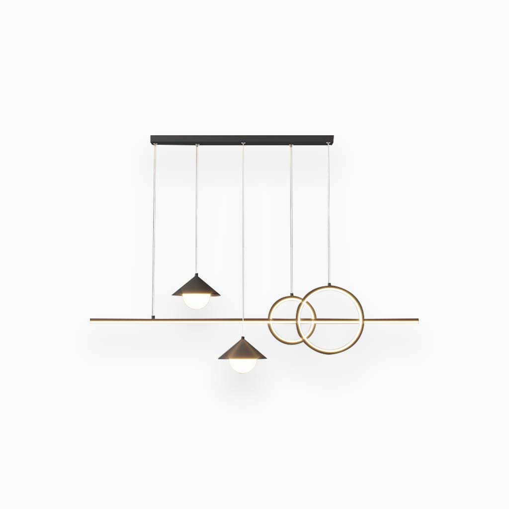 Chandelier Modern Minimalist Geometric Linear LED, Black / White