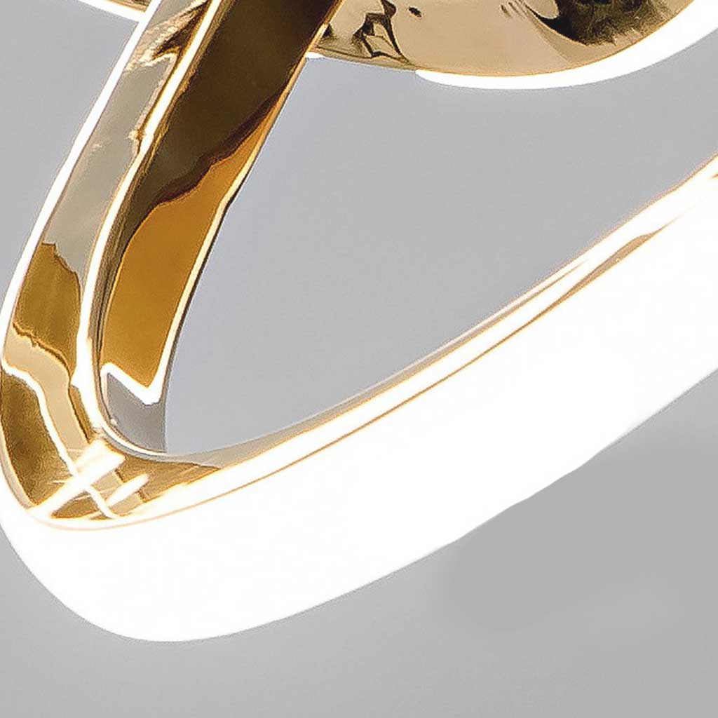 Chandelier Modern Linear Curved Wave LED, Gold