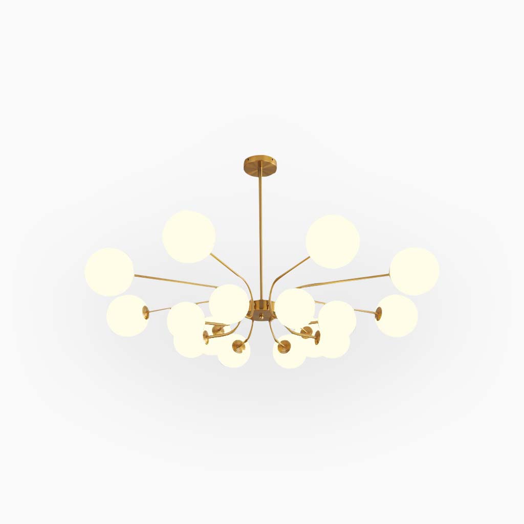 Chandelier Modern Nordic Sputnik Glass Globe, Chrome/Gold