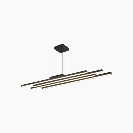 Chandelier Modern Minimalist Multiple Bar LED Dimmable, Black