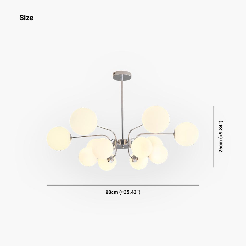 Chandelier Modern Nordic Sputnik Glass Globe, Chrome/Gold