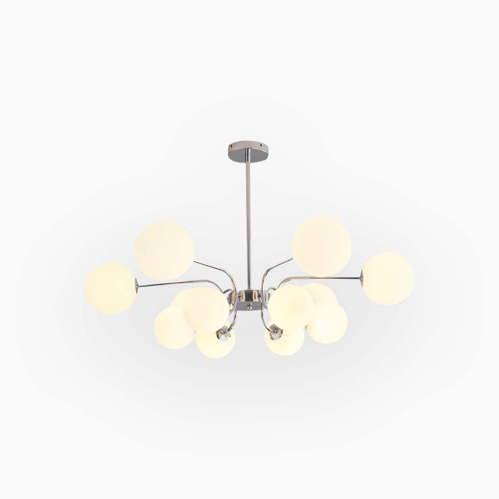 Chandelier Modern Nordic Sputnik Glass Globe, Chrome/Gold