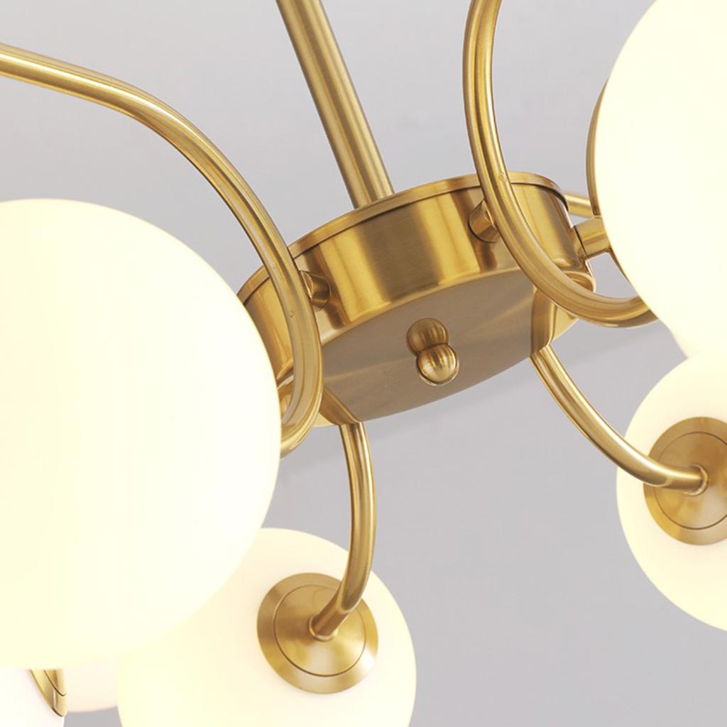 Chandelier Modern Nordic Sputnik Glass Globe, Chrome/Gold