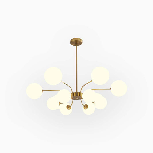 Chandelier Modern Nordic Sputnik Glass Globe, Chrome/Gold