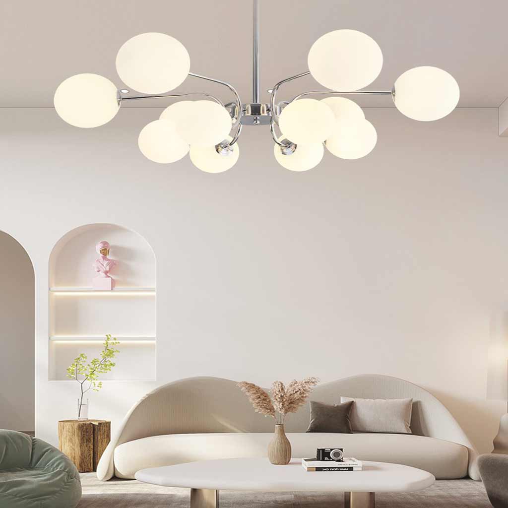 Chandelier Modern Nordic Sputnik Glass Globe, Chrome/Gold