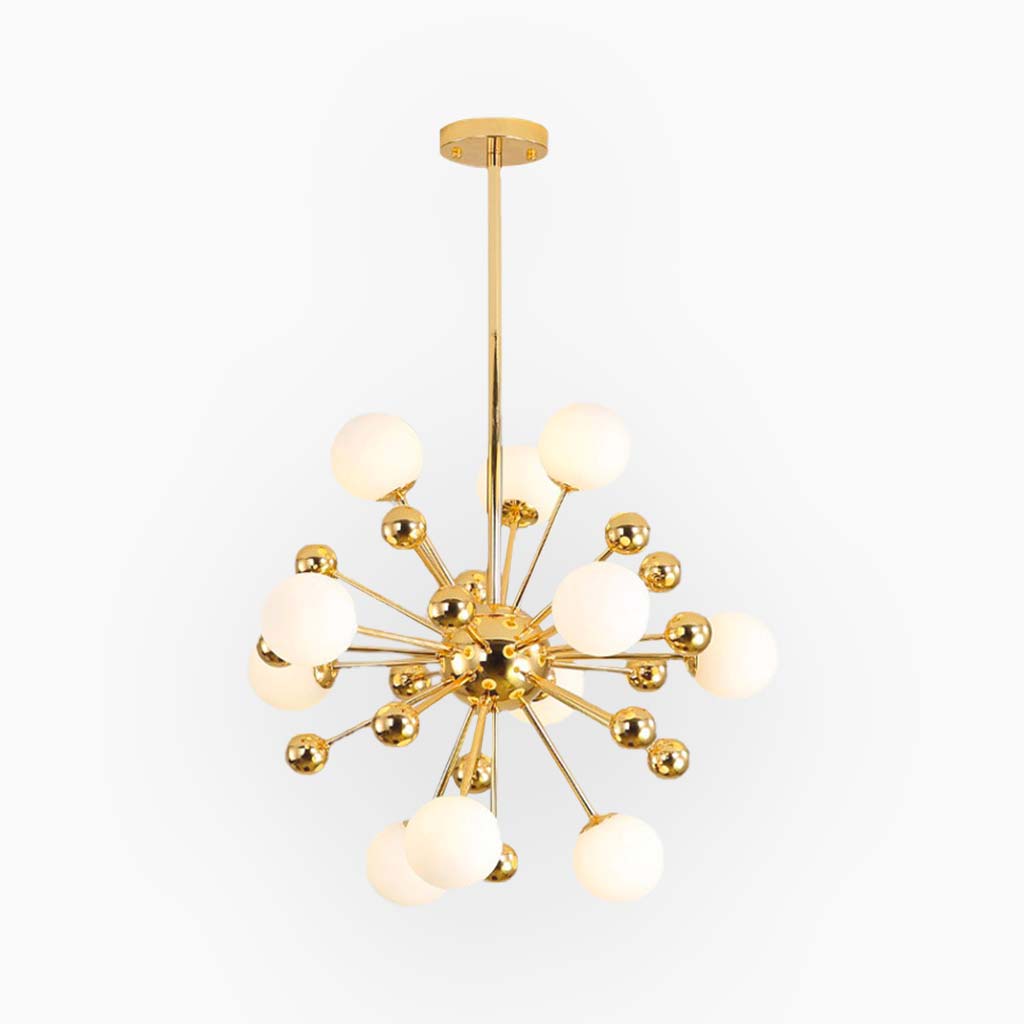 Chandelier Novelty Dandelion Glass Bubble, Gold & White