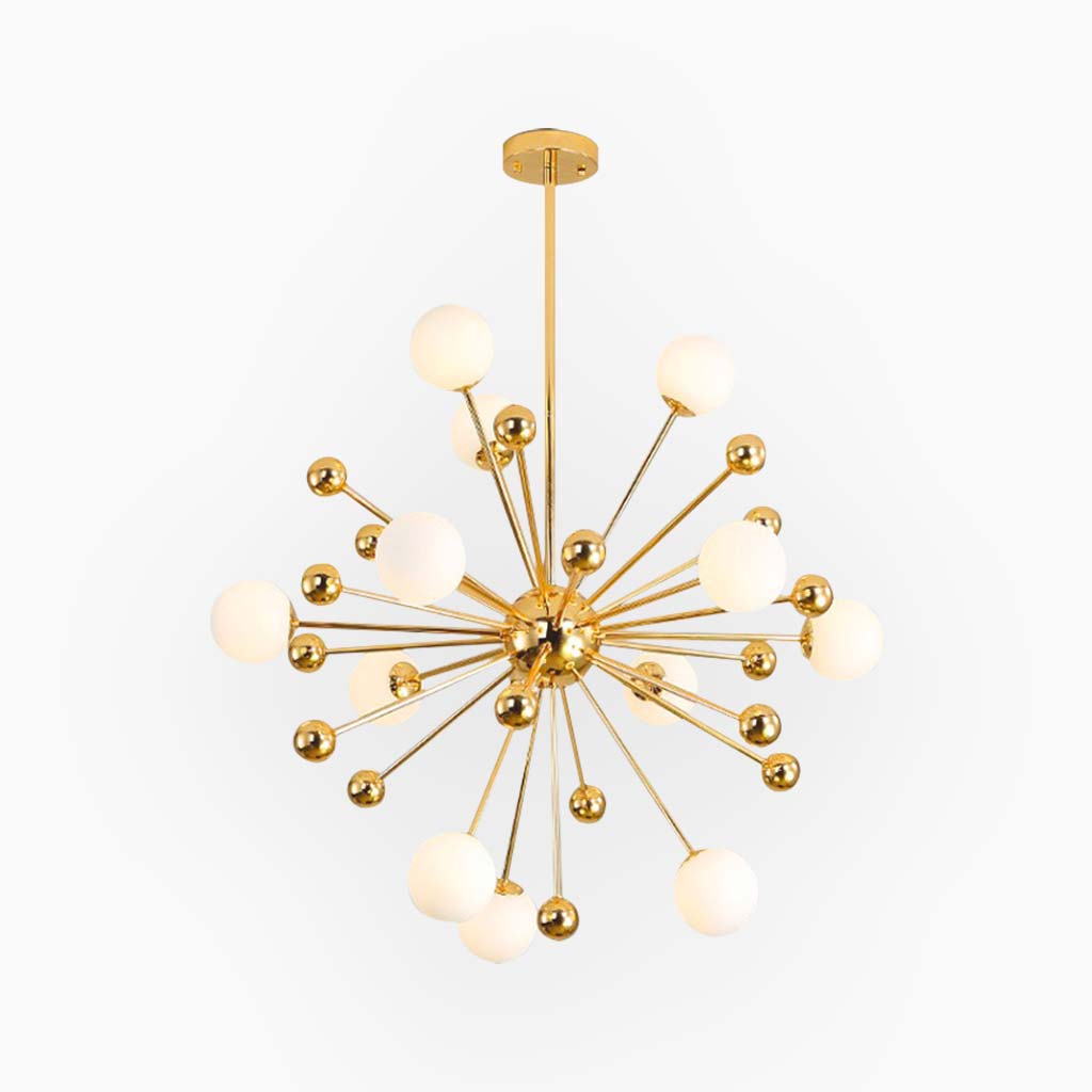 Chandelier Novelty Dandelion Glass Bubble, Gold & White