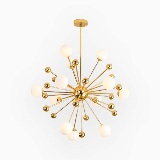Chandelier Novelty Dandelion Glass Bubble, Gold & White