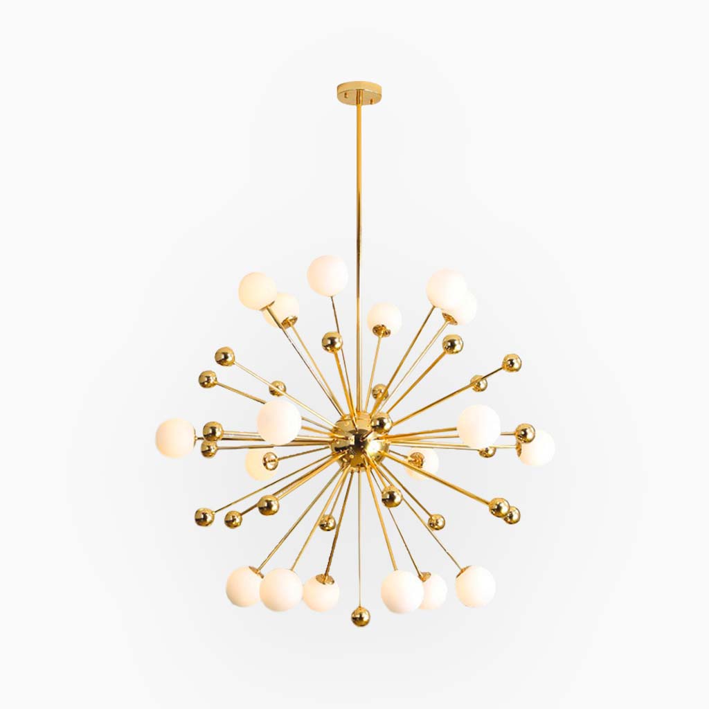 Chandelier Novelty Dandelion Glass Bubble, Gold & White