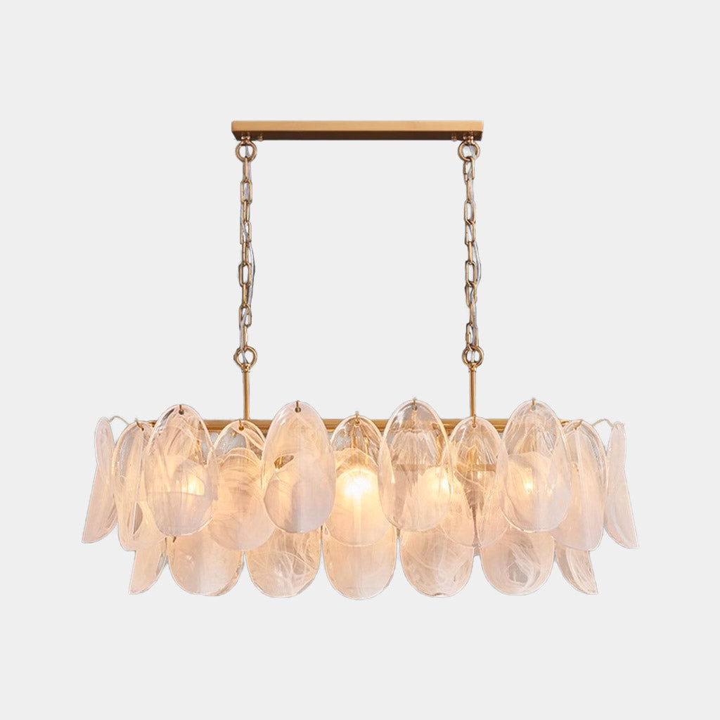 Chandelier Romantic French Frosted Glass Pearl