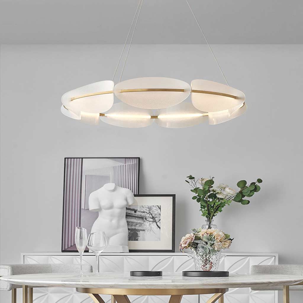 Chandelier Romantic Unique Round Acrylic Petal LED