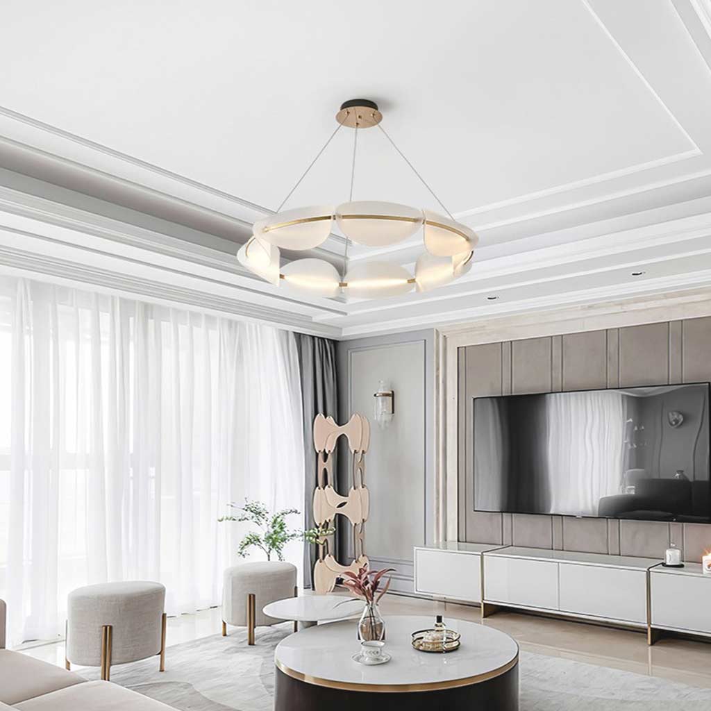 Chandelier Romantic Unique Round Acrylic Petal LED