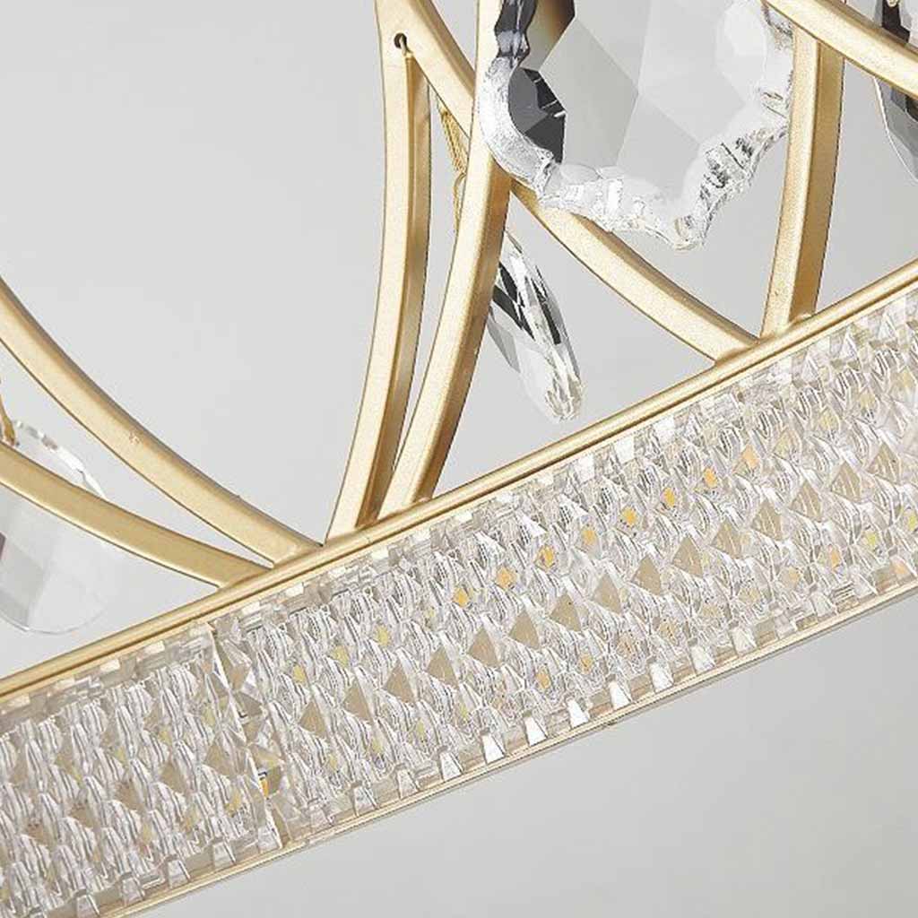 Chandelier Nordic Elegant Round Crystal Crown Chandelier, Gold