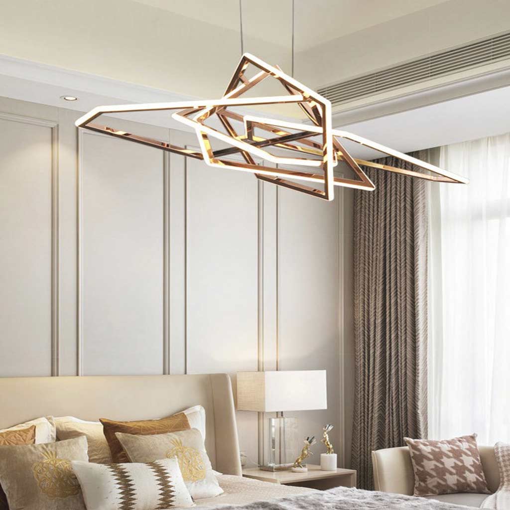 Chandelier Geometric Stainless Steel Dimmable LED, Gold / Black