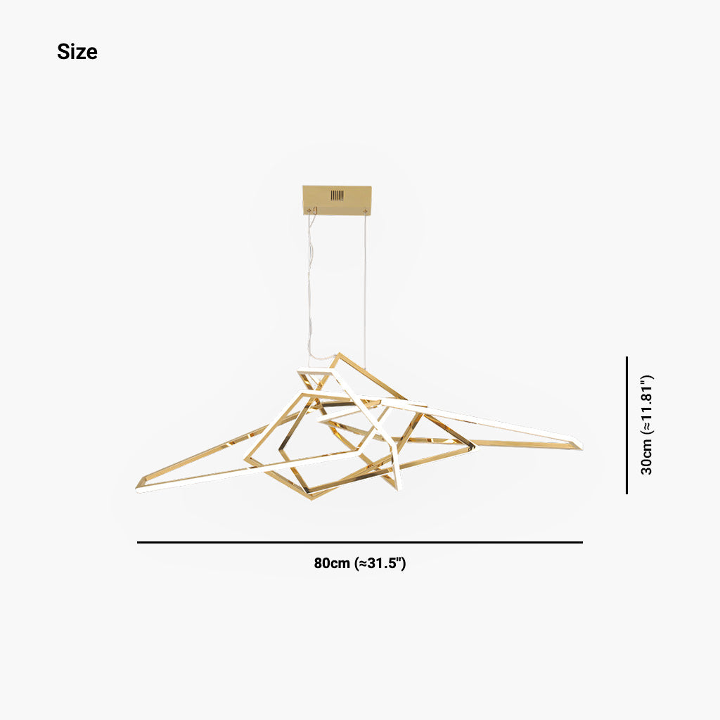 Chandelier Geometric Stainless Steel Dimmable LED, Gold / Black