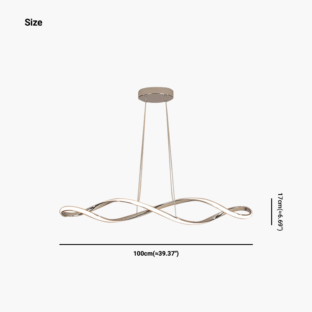 Chandelier Minimalist Unique Twisted Dimmable LED, Chrome / Gold