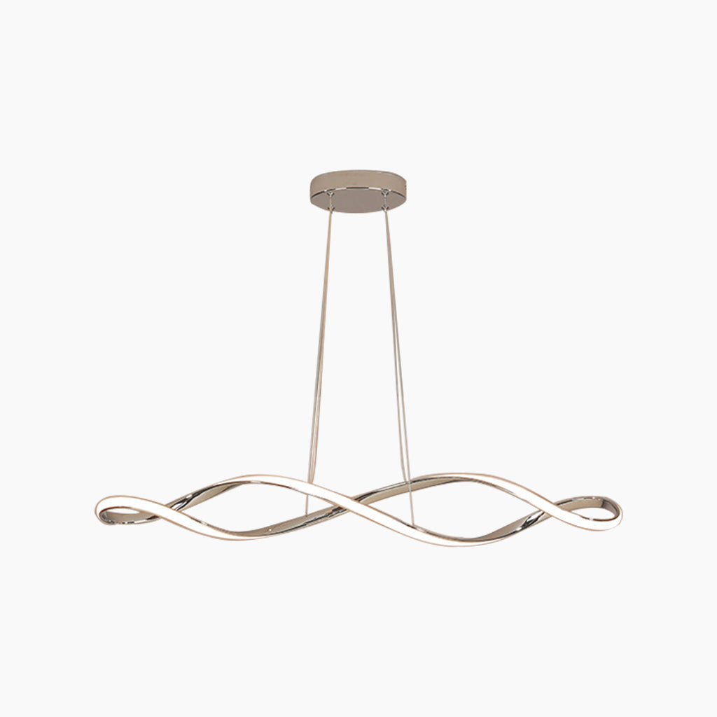 Chandelier Minimalist Unique Twisted Dimmable LED, Chrome / Gold