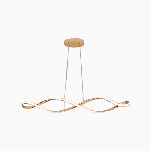 Chandelier Minimalist Unique Twisted Dimmable LED, Chrome / Gold