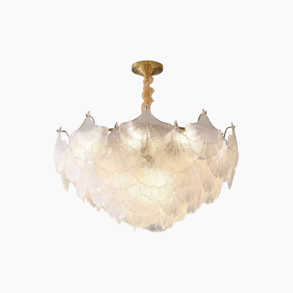 Chandelier/Flush Mount Ceiling Light Unique Glass Ginkgo Leaf