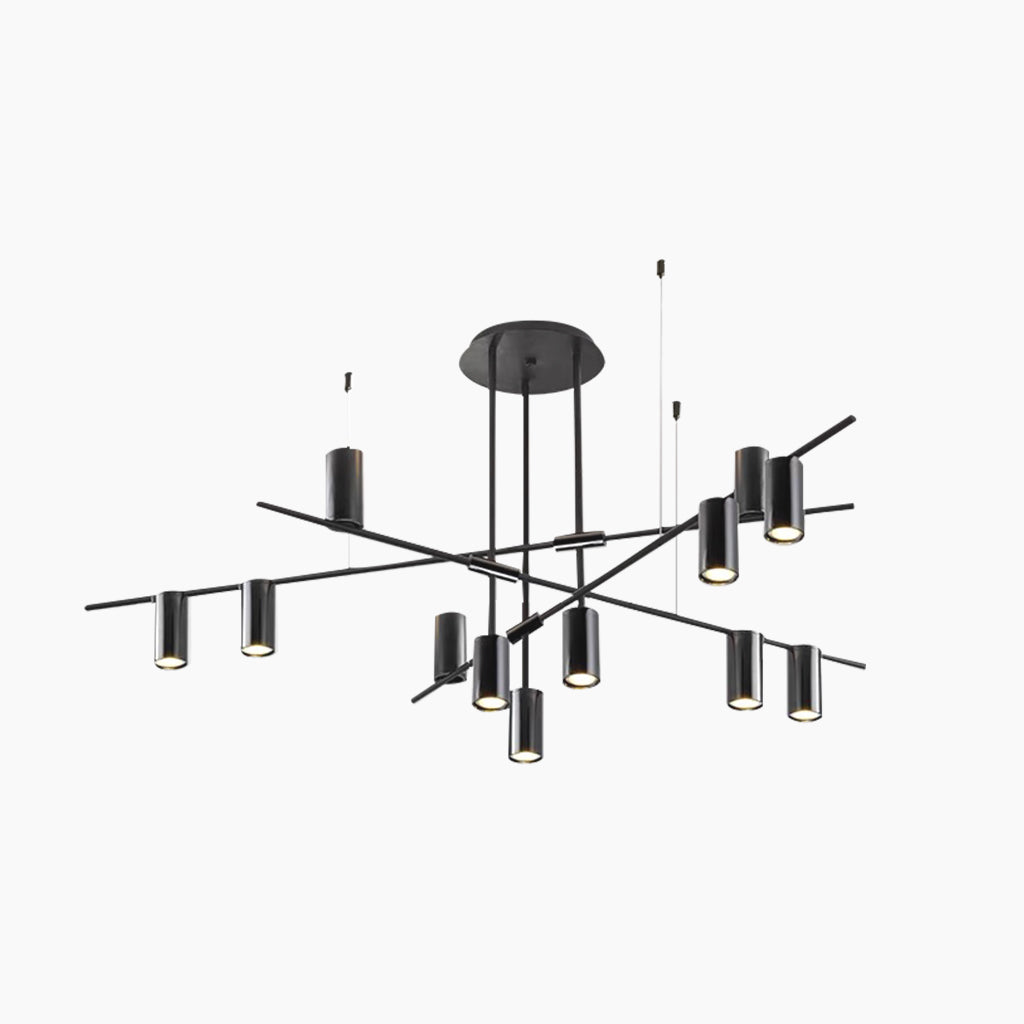 Chandelier Unique Iron Uplight & Downlight, Black / Gold