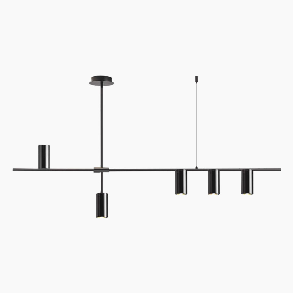 Chandelier Unique Iron Uplight & Downlight, Black / Gold