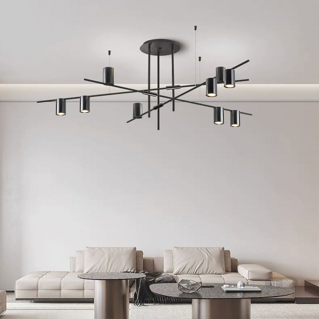 Chandelier Unique Iron Uplight & Downlight, Black / Gold