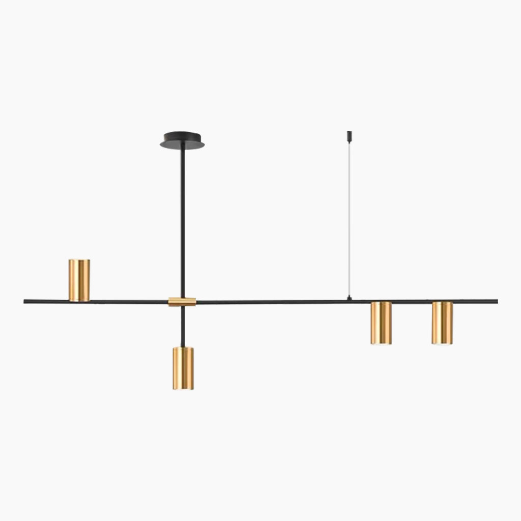 Chandelier Unique Iron Uplight & Downlight, Black / Gold