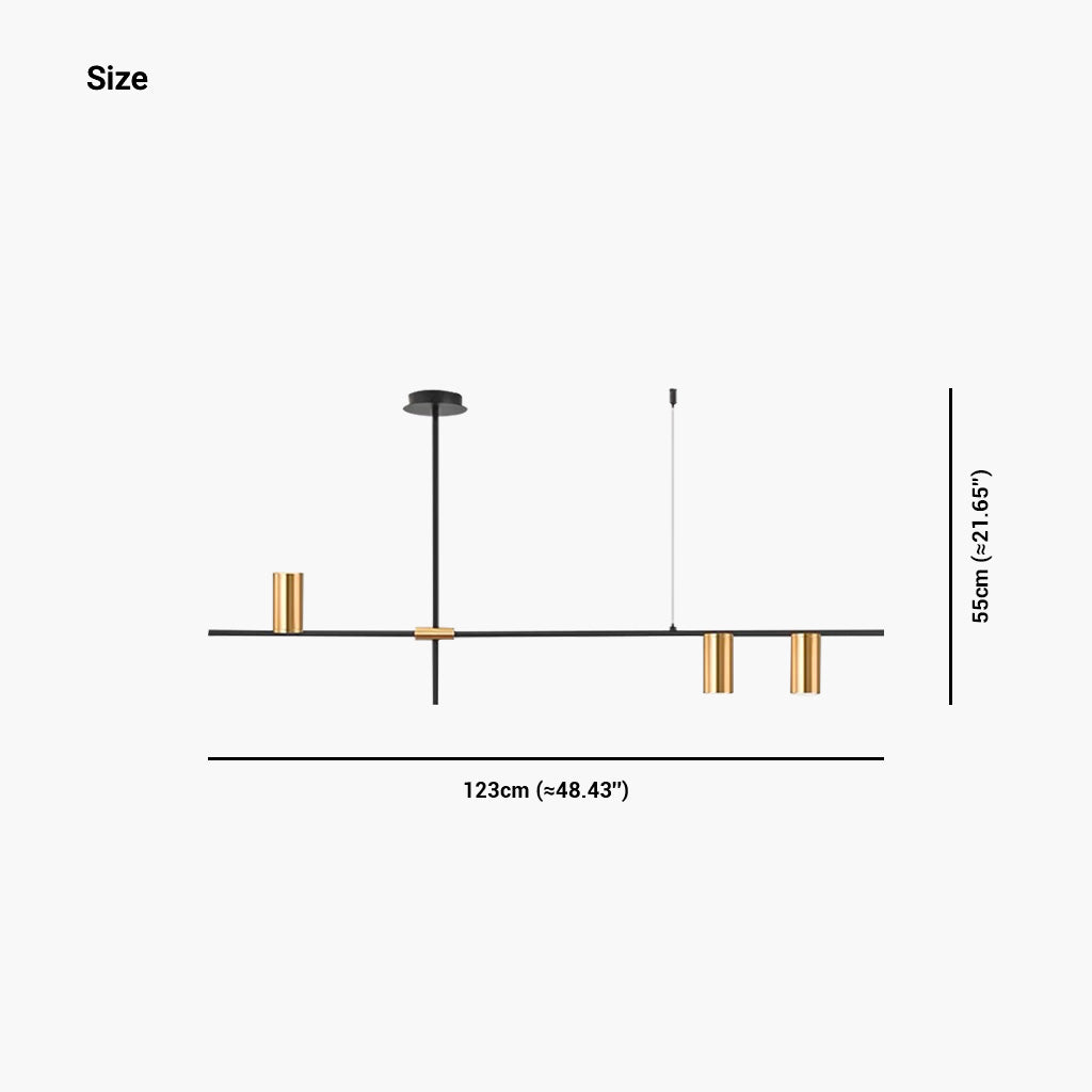 Chandelier Unique Iron Uplight & Downlight, Black / Gold