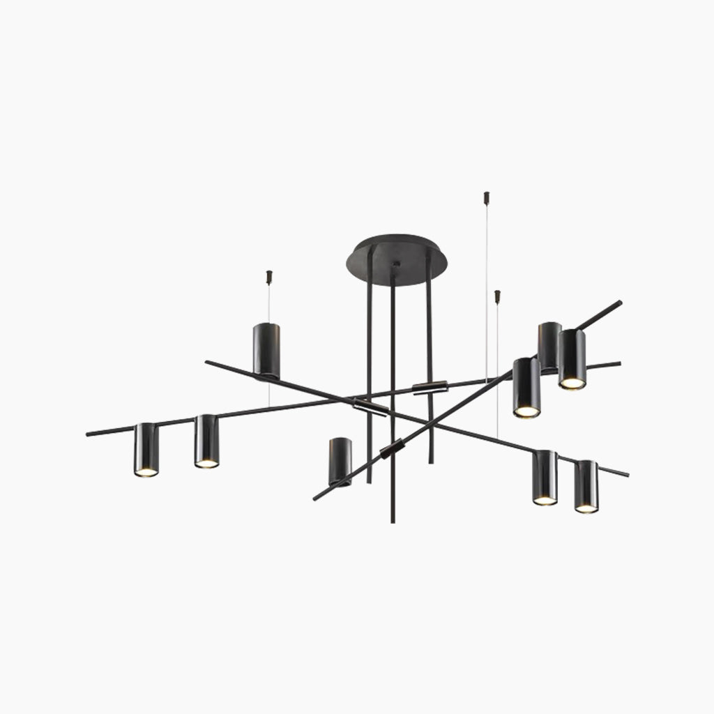 Chandelier Unique Iron Uplight & Downlight, Black / Gold