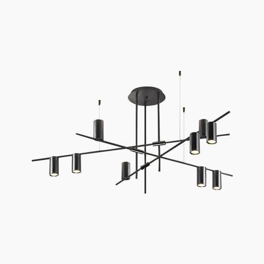 Chandelier Unique Iron Uplight & Downlight, Black / Gold