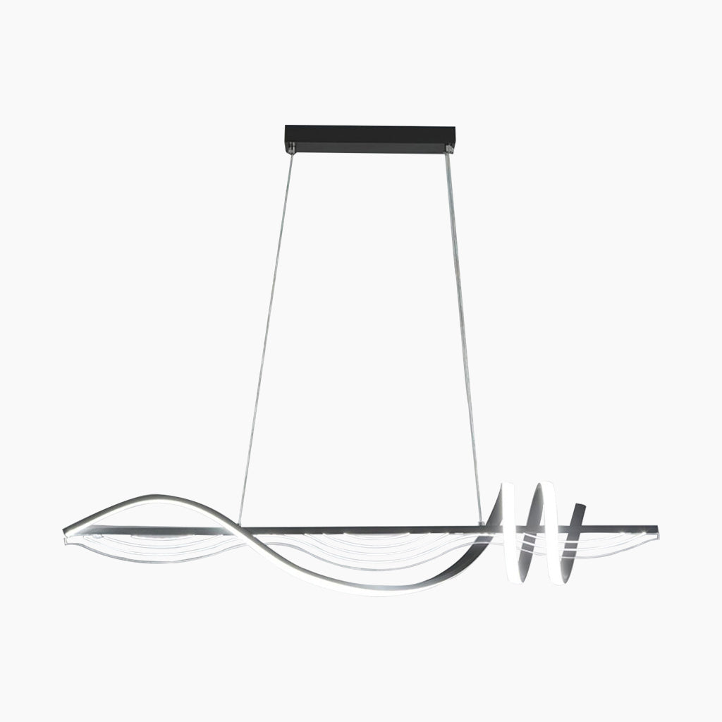 Chandelier Nordic Artistic Wavy Dimmable LED, Black / White