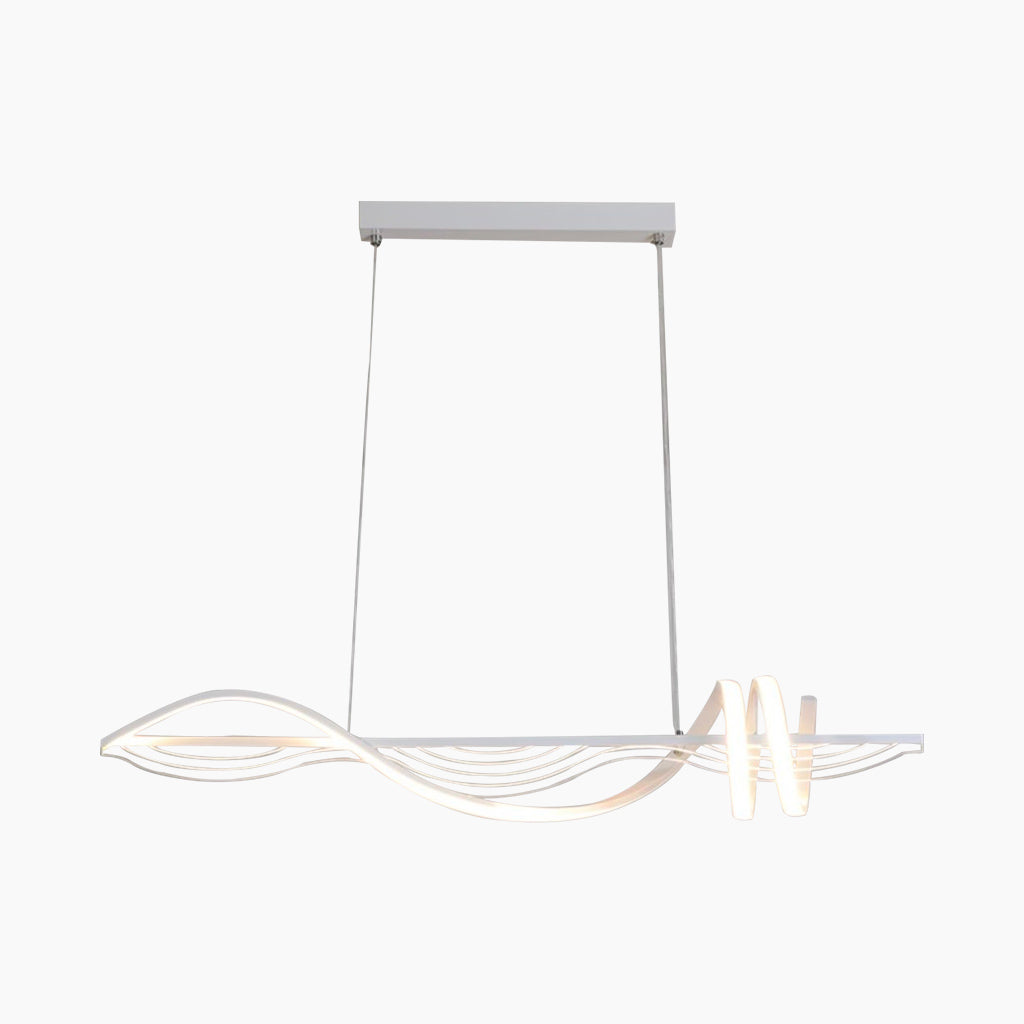 Chandelier Nordic Artistic Wavy Dimmable LED, Black / White