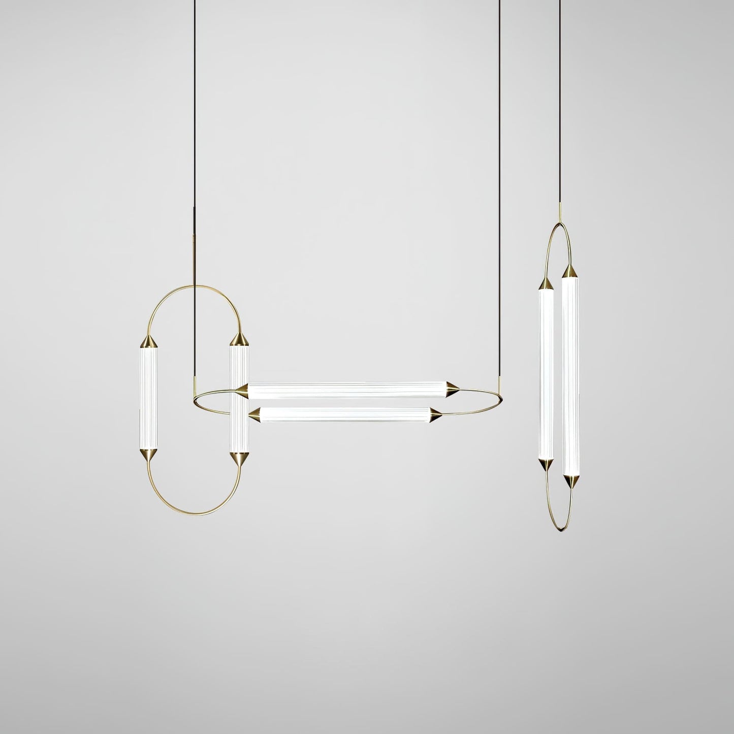 Radiant Arc Duo Column Pendant Lamp