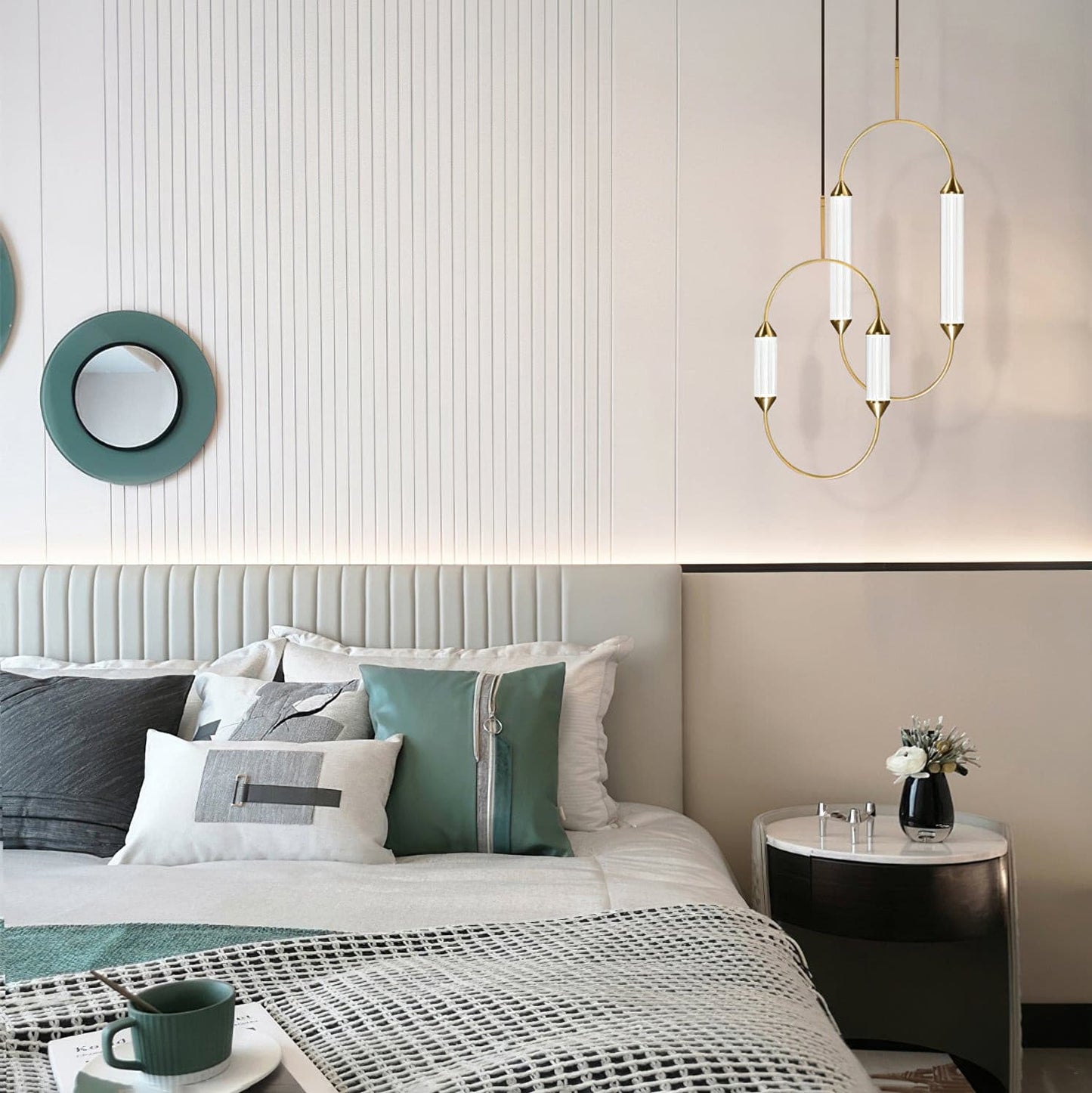 Radiant Arc Duo Column Pendant Lamp