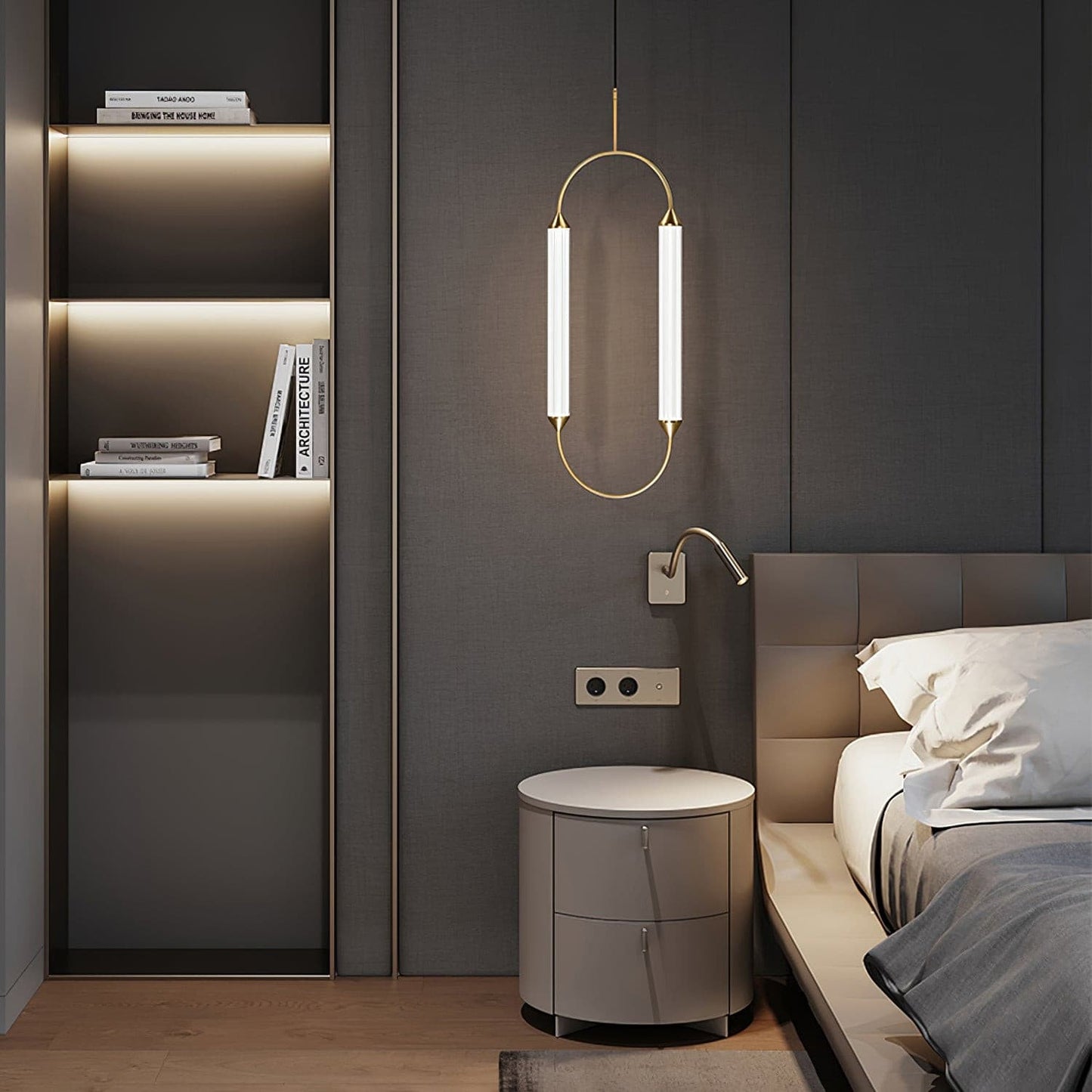 Radiant Arc Duo Column Pendant Lamp