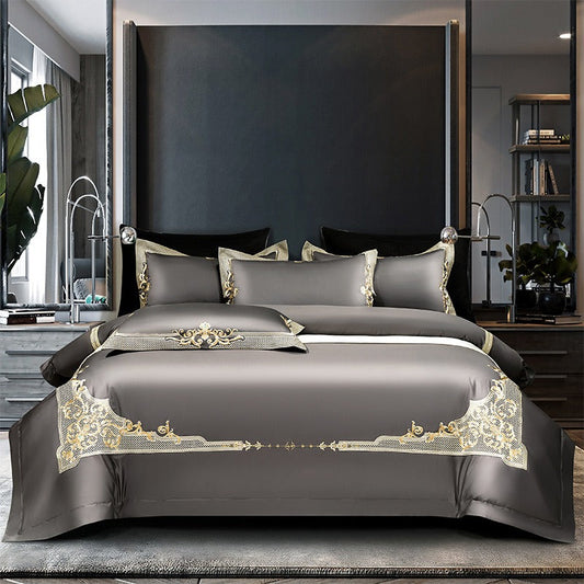 Cleopatra Grey Luxury Egyptian Cotton Bedding Set
