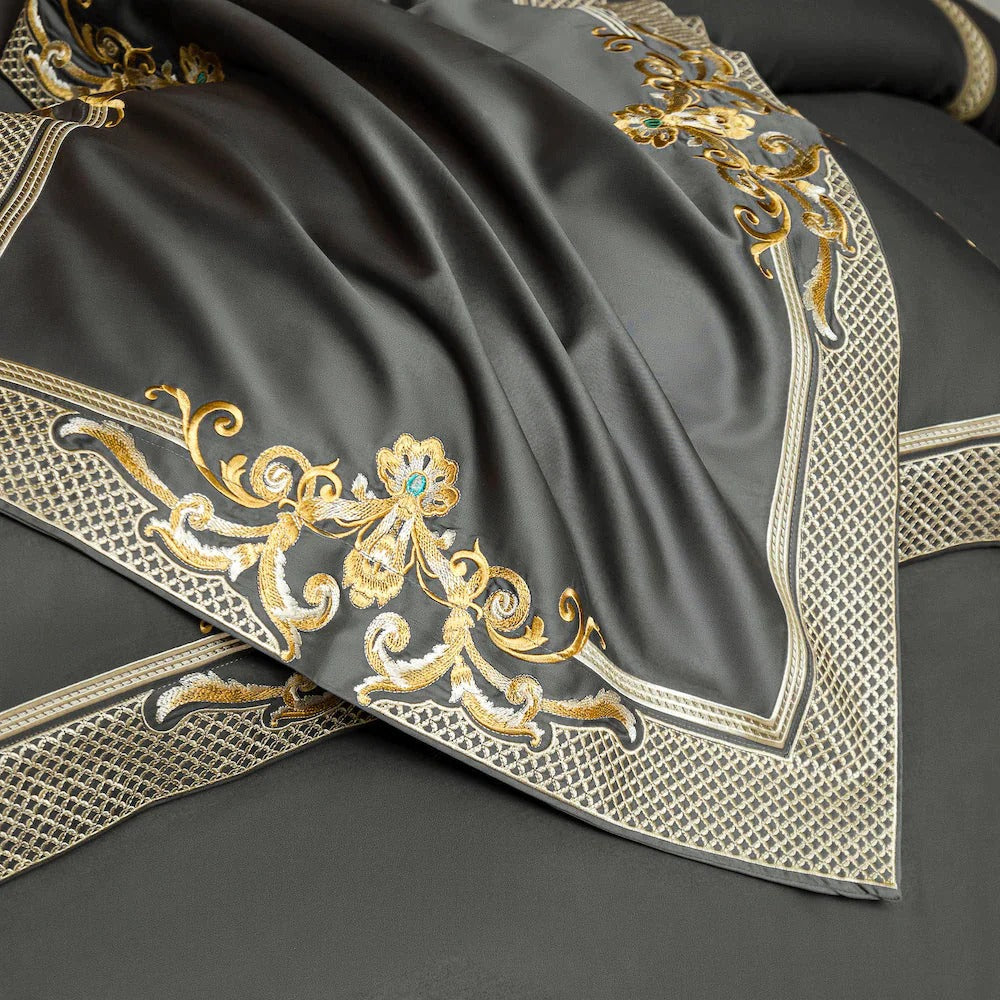 Cleopatra Grey Luxury Egyptian Cotton Bedding Set