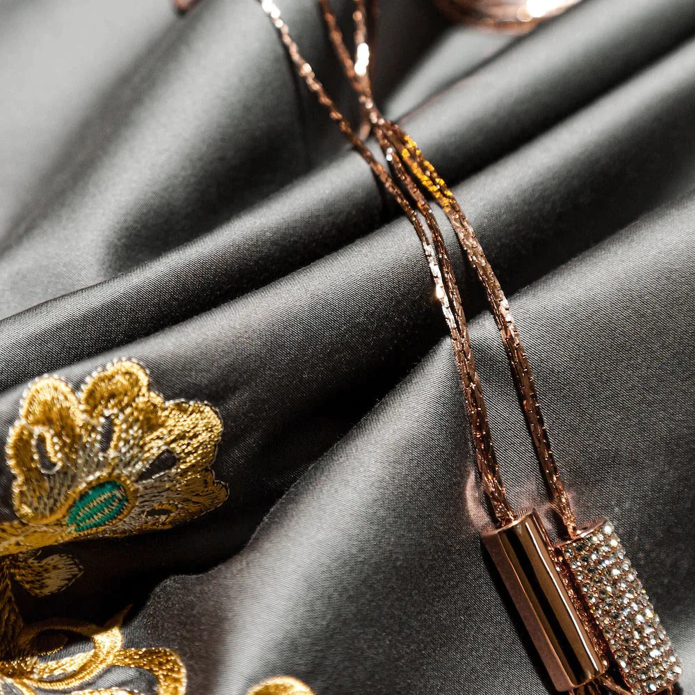 Cleopatra Grey Luxury Egyptian Cotton Bedding Set