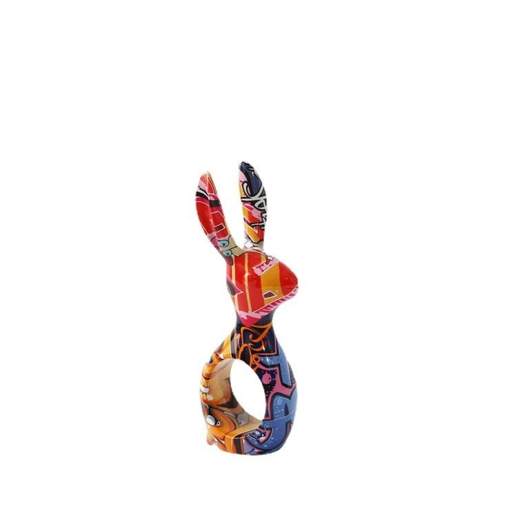 Painted Graffiti Rabbit Home Decor