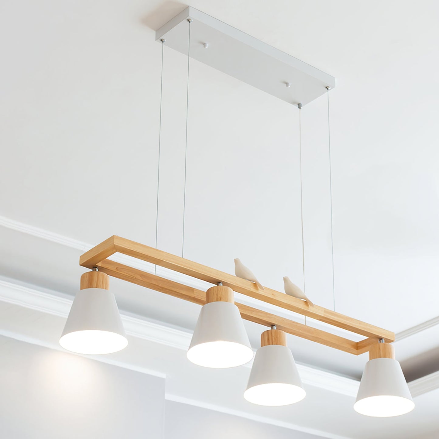 Cone Wood Chandelier