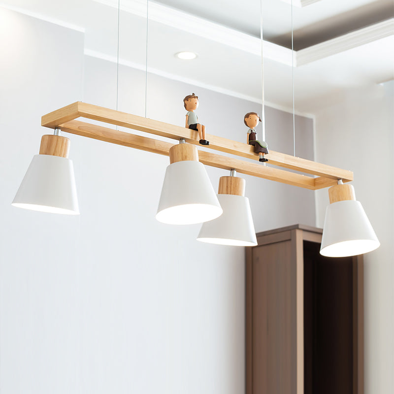 Cone Wood Chandelier