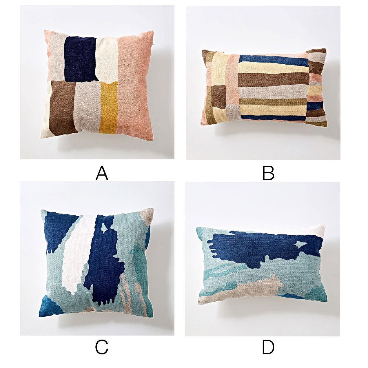 Cool Colored Embroidery Cushion - Nordic Side - 