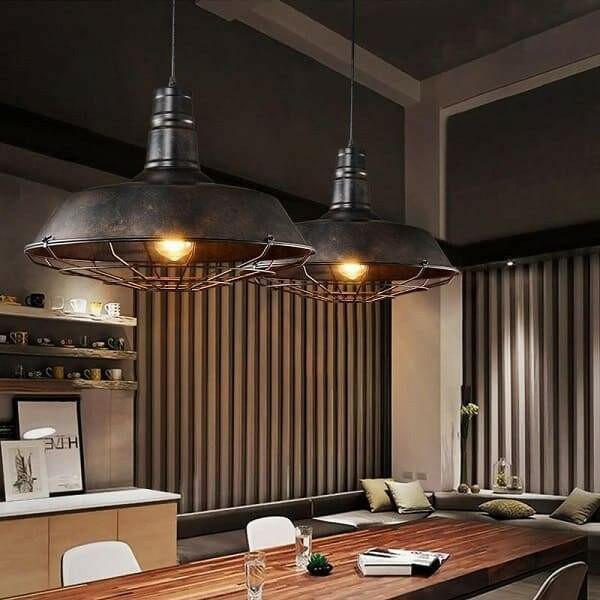 Cotther - Industrial Vintage Metal Cage Hanging Ceiling Pendant Light