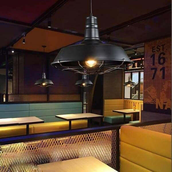 Cotther - Industrial Vintage Metal Cage Hanging Ceiling Pendant Light