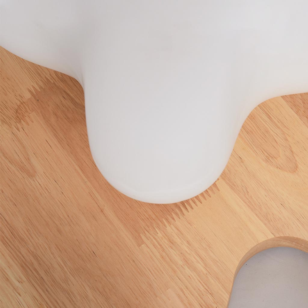 Flush Mount Ceiling Light Cream Wooden Glass Blossom