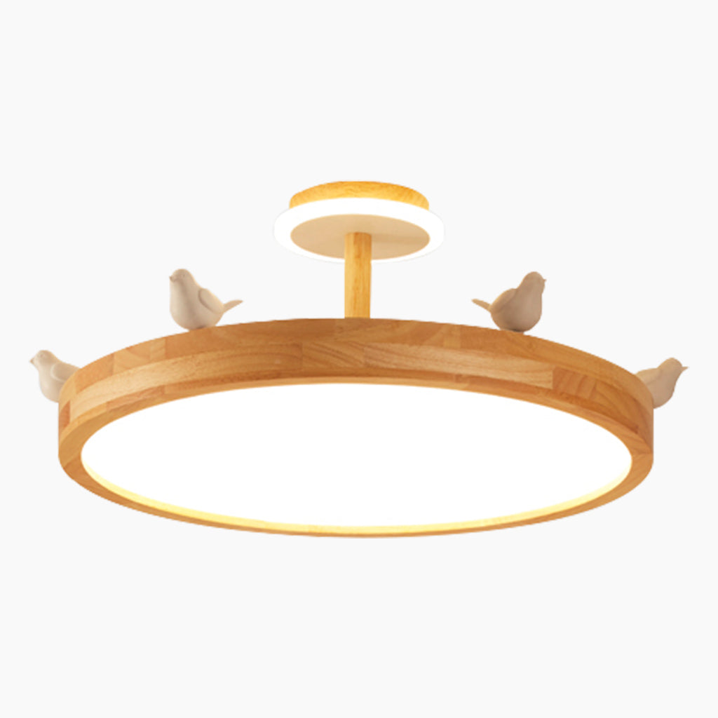 Ceiling Light Wood Chandelier Creative Semi Flush Mount