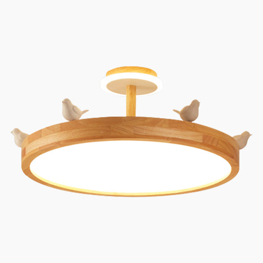 Ceiling Light Wood Chandelier Creative Semi Flush Mount