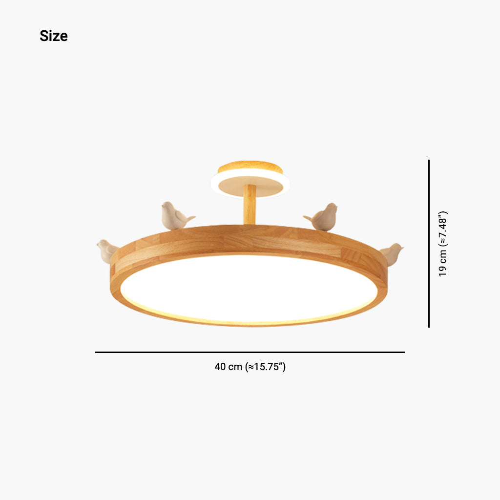 Ceiling Light Wood Chandelier Creative Semi Flush Mount